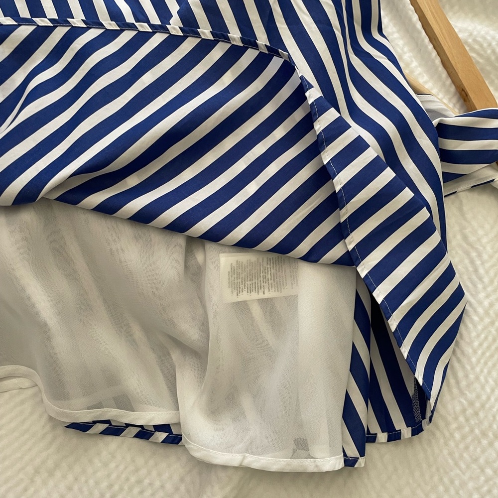 Ralph Lauren Coastal Style Blue Striped A-Line Sleeveless Midi Dress - Picture 11 of 13